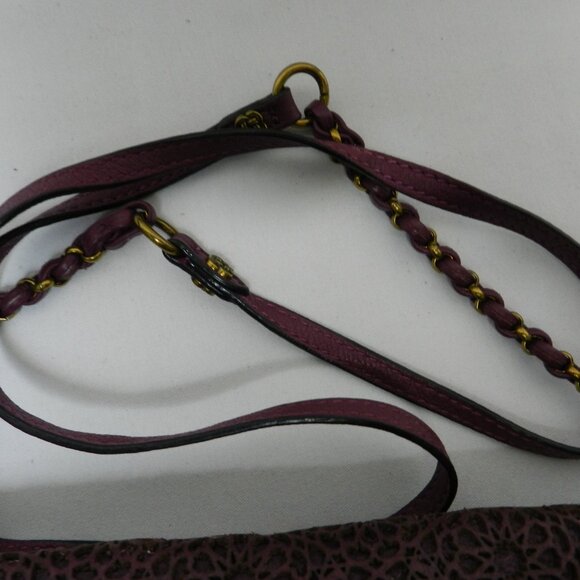 Elliott Lucca perforated purple Leather Crossbody bag purse clutch Convertible - Picture 9 of 12